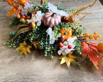 Fall Pumpkin Garland, Thanksgiving Table Centerpiece, 32 inch