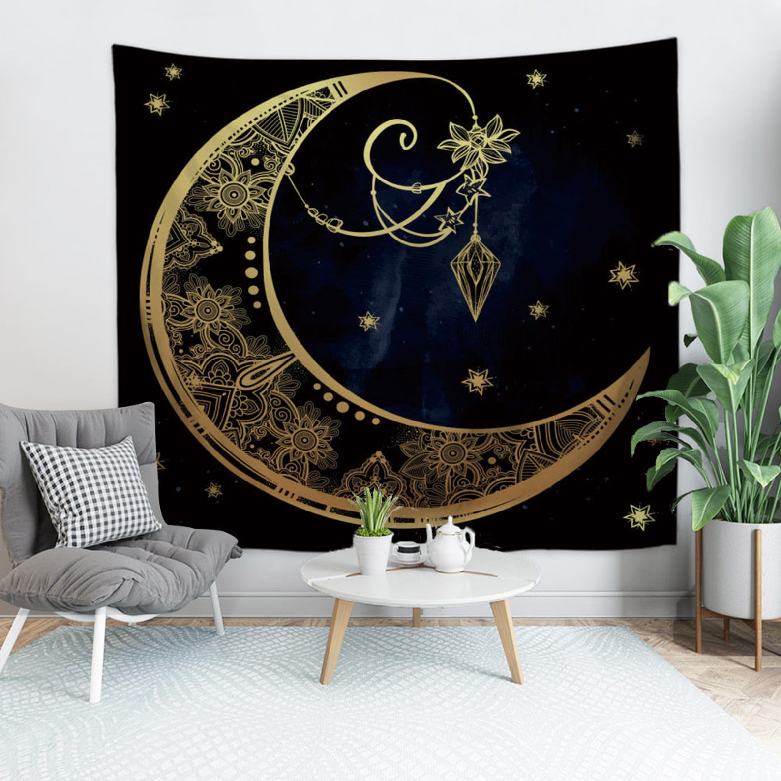 Sun and Moon Tapestry Tarot Spiritual Tapestry Cosmic Etsy