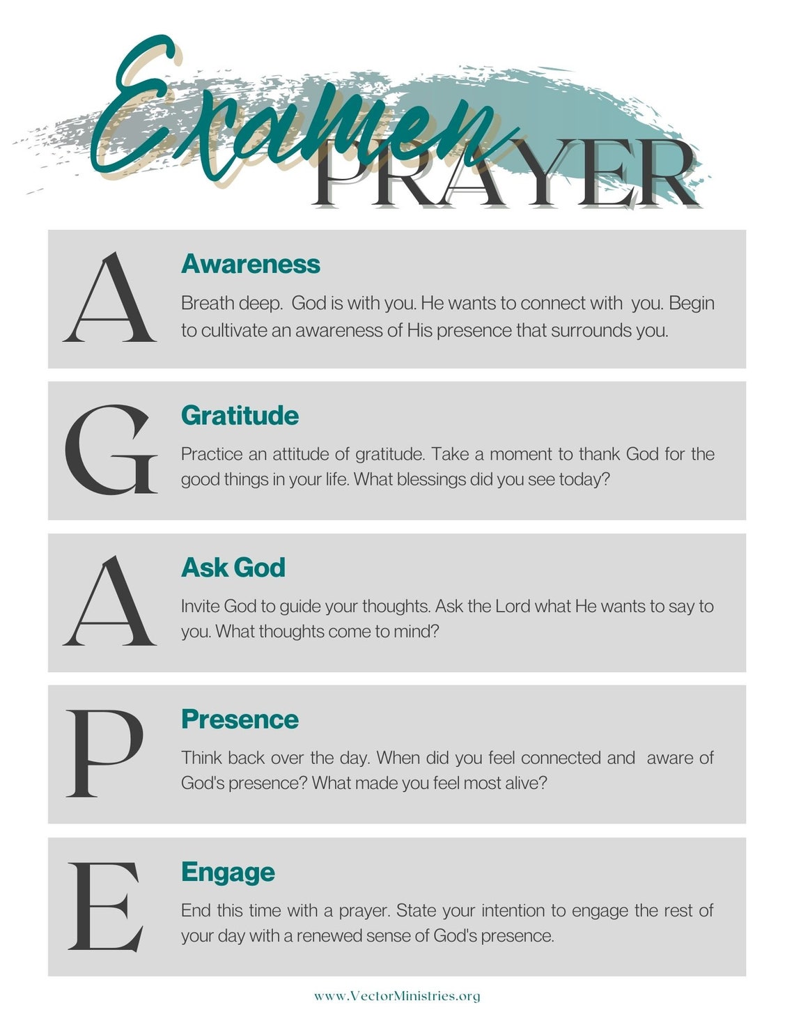 Prayer of Examen Printable Handout Etsy