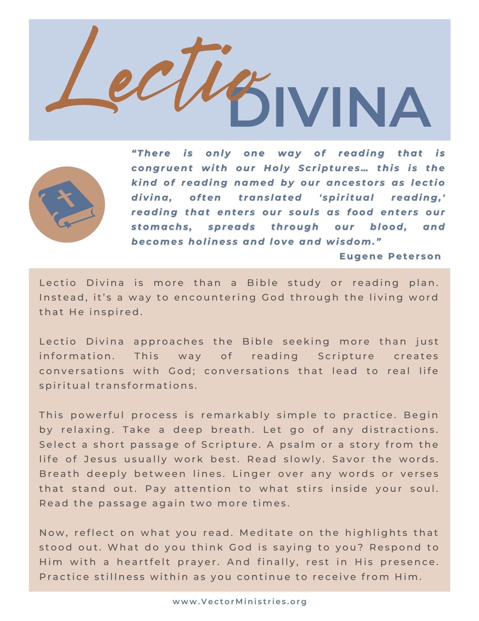 Lectio Divina Printable Handout - Etsy