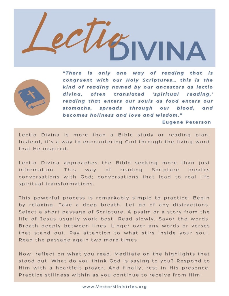 Lectio Divina Printable Handout Etsy Lectio Divina Printable Handout Etsy