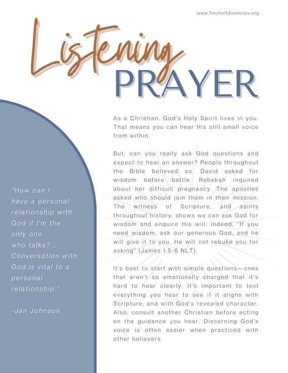 Listening Prayer Printable Handout | Etsy