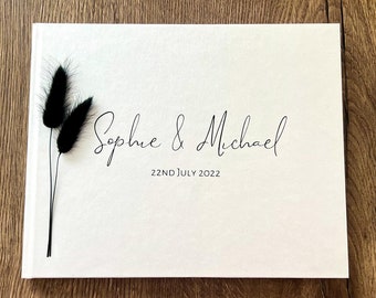 Personalised Wedding Guest Book | High Quality Hand-Printed Vinyl | White/Black Guest Book | Modern Wedding Guest Book |