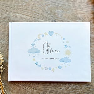 Libro personalizzato per neonati / Libro dei ricordi unisex per neonati / Regalo per baby shower / Regalo per neo-genitori / Diario dei ricordi per neonati / Libro dei ricordi del primo anno di vita del neonato