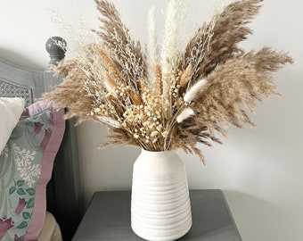 Natural Pampas Bouquet | Large Dried Flower Arrangement | Mixed Pampas Grass | Handmade Bouquet | Wedding Flowers | Boho Decor