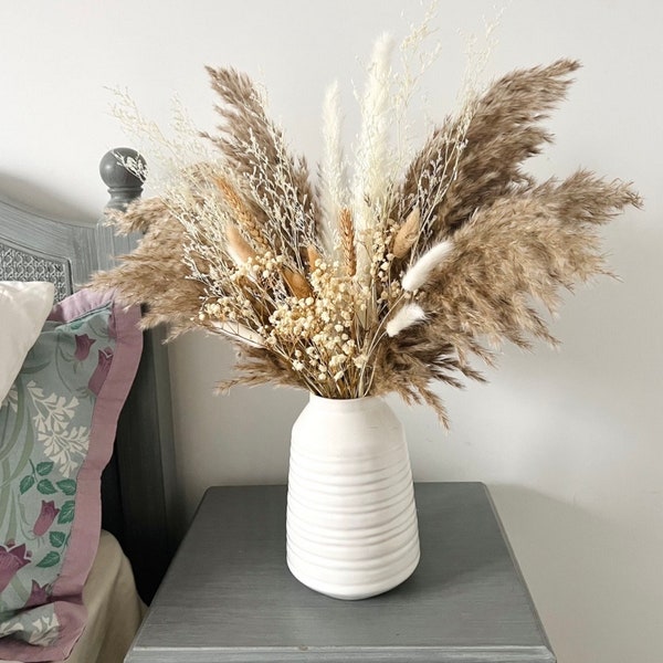 Natural Pampas Bouquet | Large Dried Flower Arrangement | Mixed Pampas Grass | Handmade Bouquet | Wedding Flowers | Boho Decor