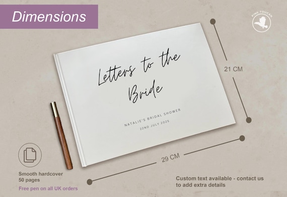 Personalized Letters to the Bride Book: Bridal Shower Keepsake - Etsy