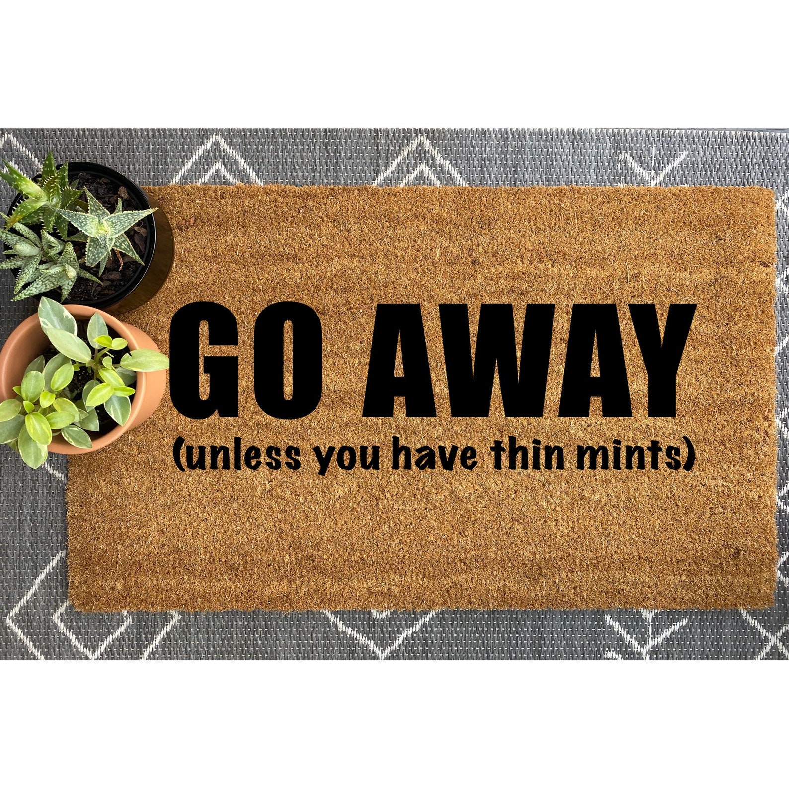 Go Away Doormat Funny Custom Homemade Doormat Handmade Etsy