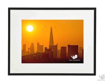 Sonnenuntergang über der Scherbe | London | Fine Art Fotodruck | Wandkunst | Wohndeko | Neues Wohngeschenk | Geschenk zur Wohnungserwärmung