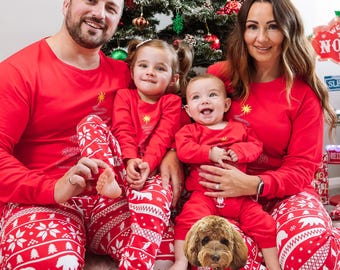 Family Christmas Pyjamas 2026 – Matching Xmas PJs for Adults, Kids, Babies & Dogs | Premium 95% Cotton Holiday Pajamas