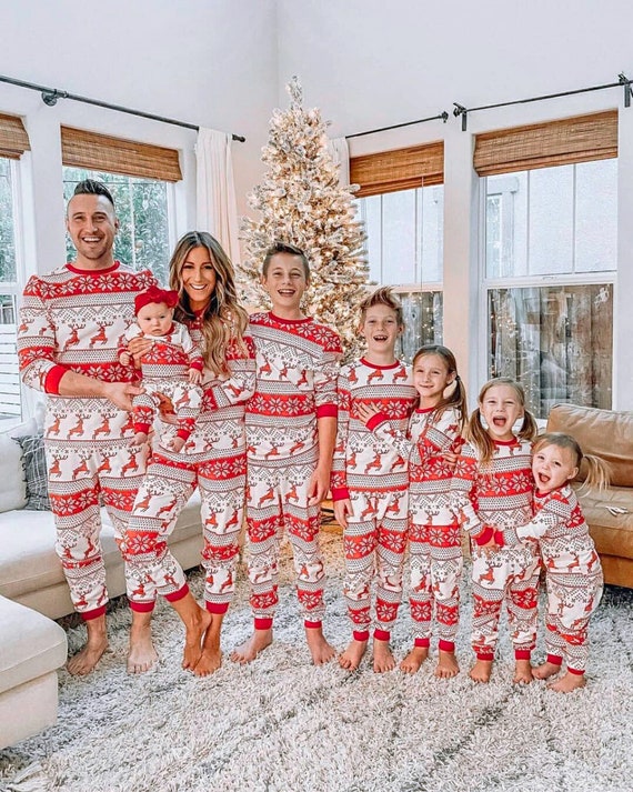 Gepersonaliseerde bijpassende familie kerst pyjama kerstavond pyjama kerstmis met de. bijpassende PJ's Kleding Unisex kinderkleding Pyjamas & Badjassen Pyjama kerstavond doos 