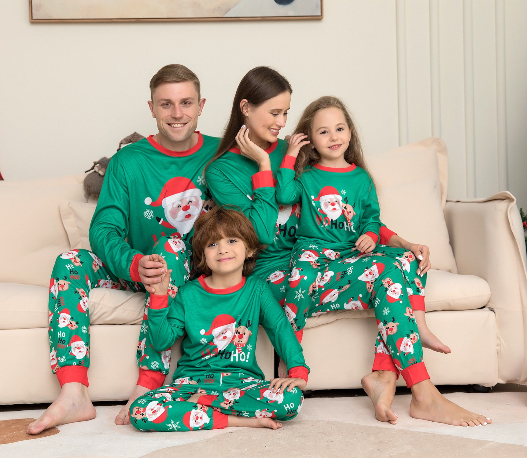Familie Kerst Pyjama Set Grappige Peperkoek Rood Groen KerstCadeaus Familie Bijpassende Nachtkleding Kleding Gender-neutrale kleding volwassenen Pyjamas & Badjassen Pyjama 