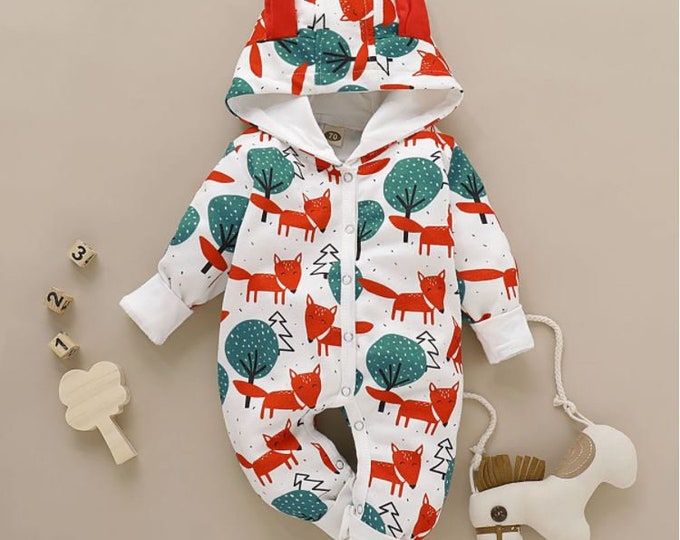 Fox Romper Brand New Sizes 0 12 Months Romper With Poppers - Etsy UK
