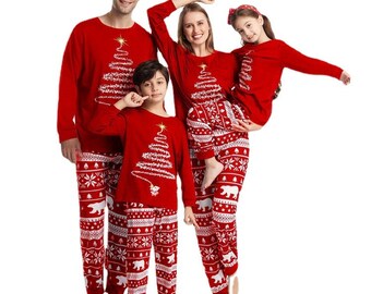Kleding Meisjeskleding Pyjamas & Badjassen Pyjama Sets Kerstboom Applique met Bow Pyjama Meisjes Peuters Kids Baby Vakantie PJ's 