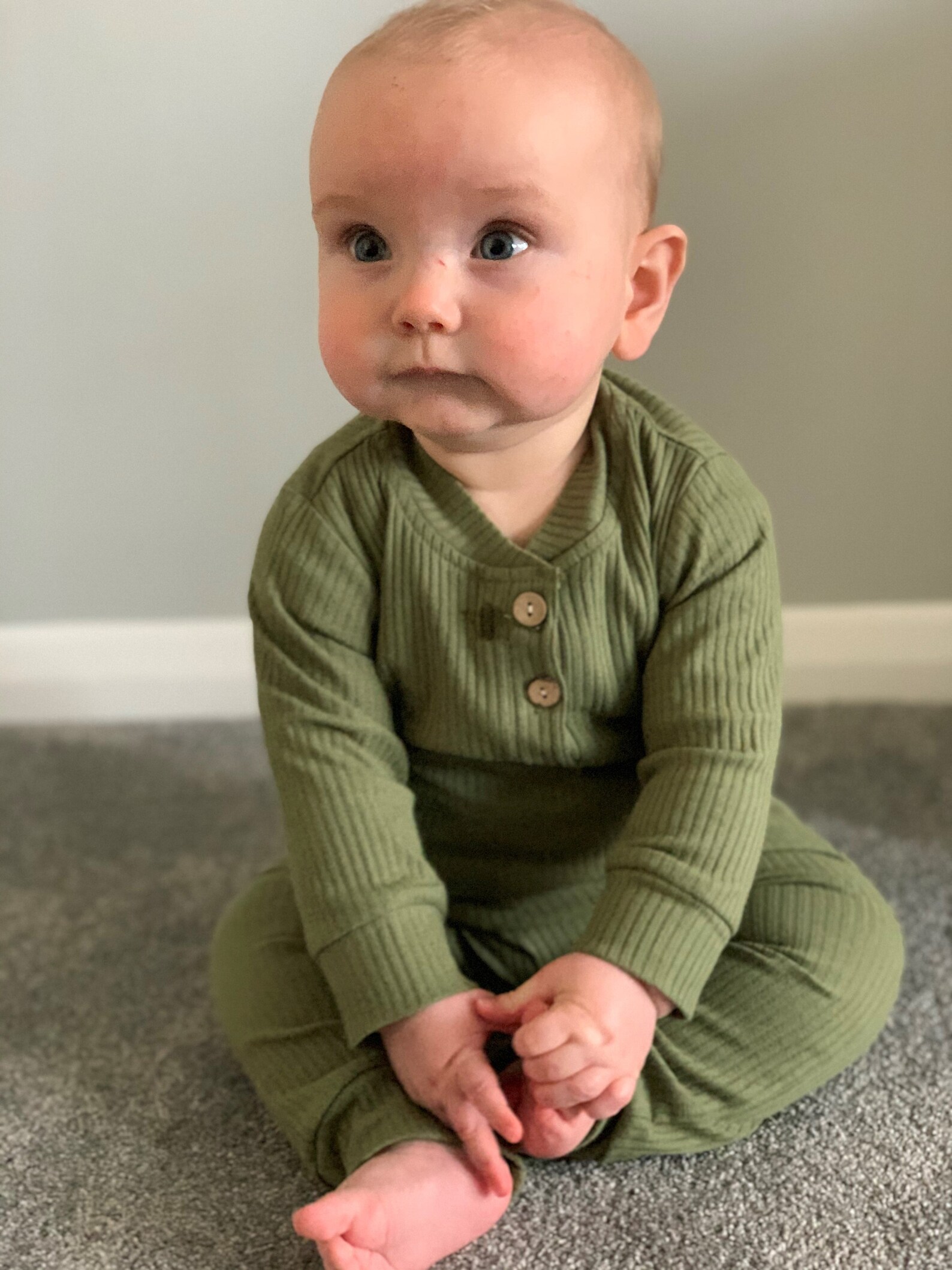 Olive Green Cosy Set 2 Piece Baby Bodysuit with Leggings Etsy