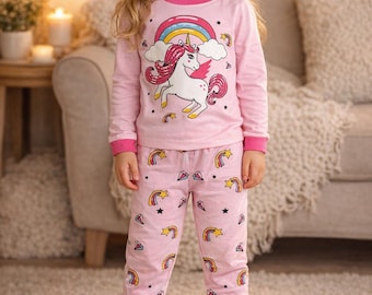 Rainbow Unicorn Pyjamas | Kids Pjs | Girls Pajama Set | Kids PJ