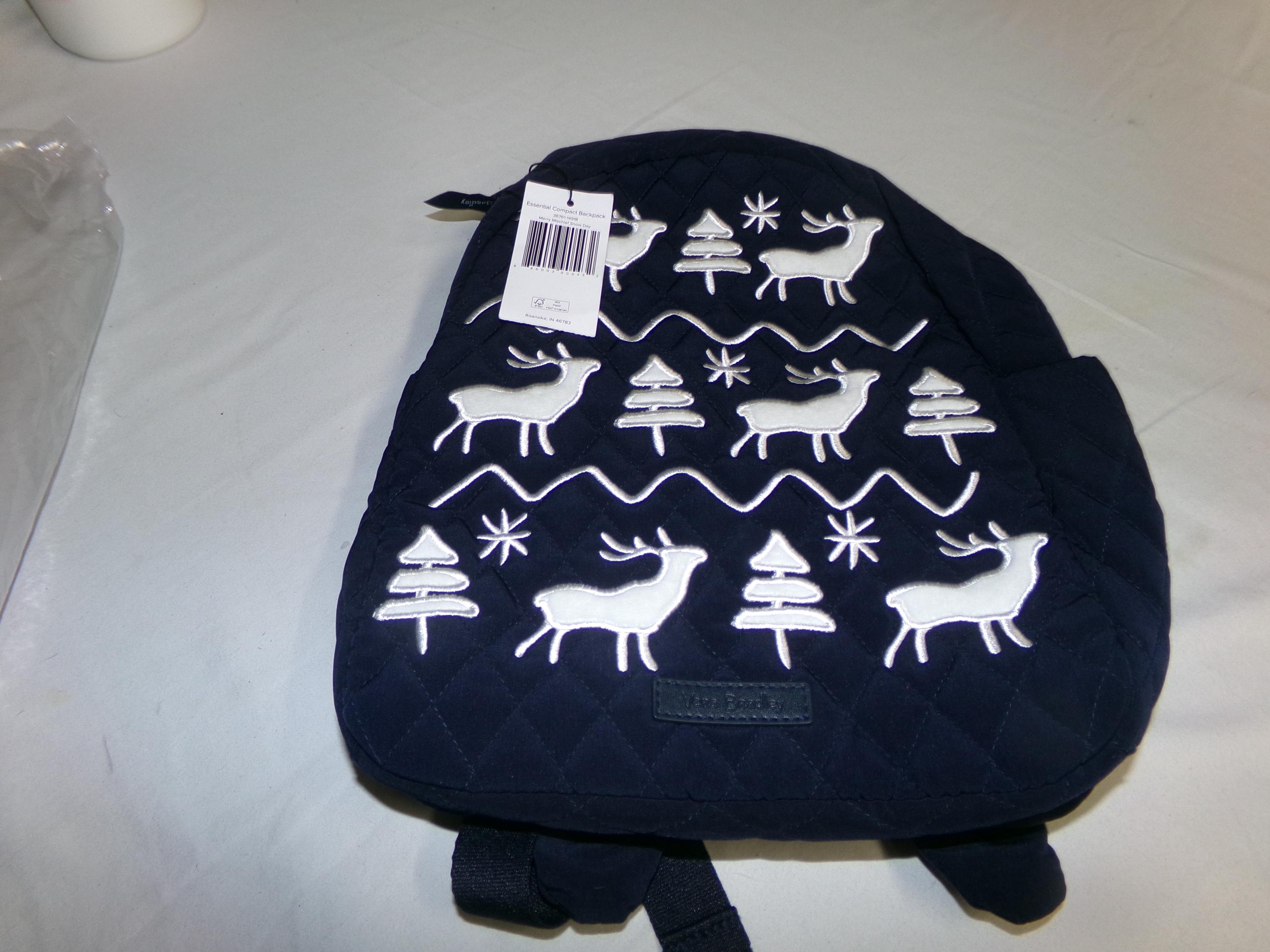 Vera Bradley Quilted Essential Compact Back Pack Merry Mischief Snow Day Vera Bradley Merry Mischief Snow Day Bag | Mercari main image 3