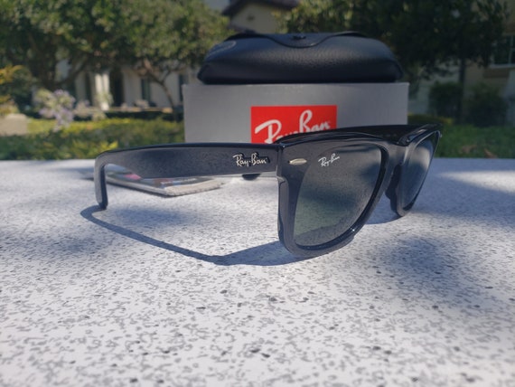 Gafas de sol Clásicas Negras Brillantes Ray Ban Wayfarer 901 | Etsy México