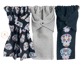 Sugar skull kitchen towels, stay put towel, oven/stove handle towel, day of the dead tea towel, Halloween Tea towel, sugar skull tea towel