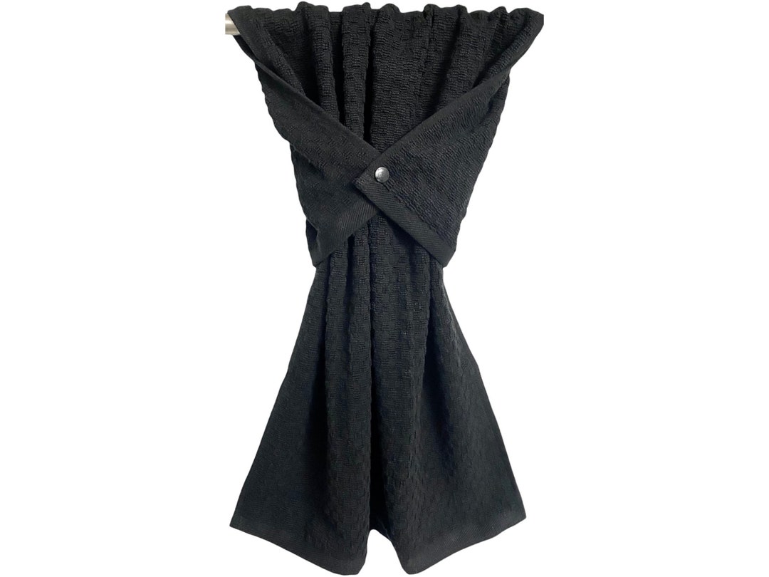 Black Hand Towel, Stay Put Towel, Dish Drying Towel, Oven Handle Towel, Dishwasher Handle Towel