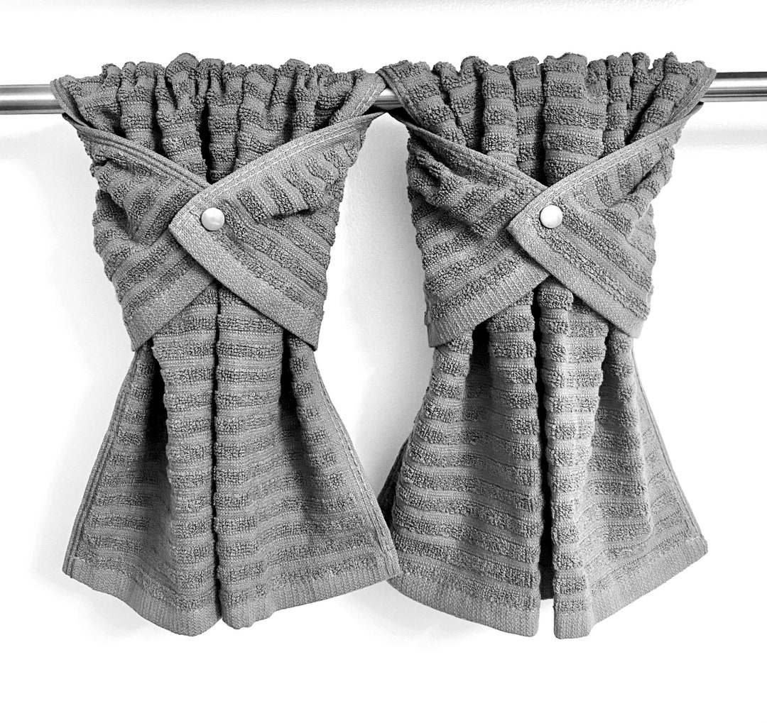 Gray Fingertip Towel Stay Put Towel Small Hand Towel Guest Etsy