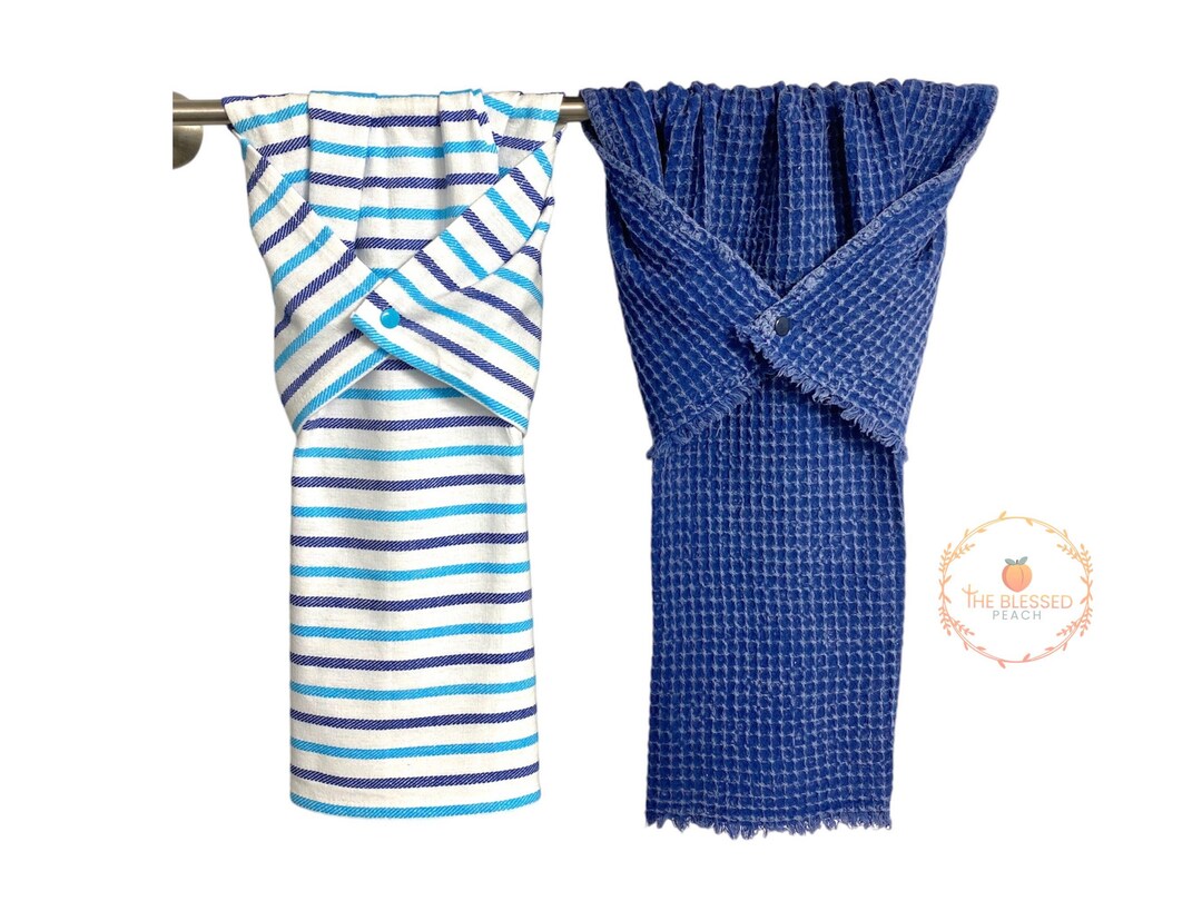 Blue and White Dish Towel, Stripe Kitchen Towel, Hand Drying Towel