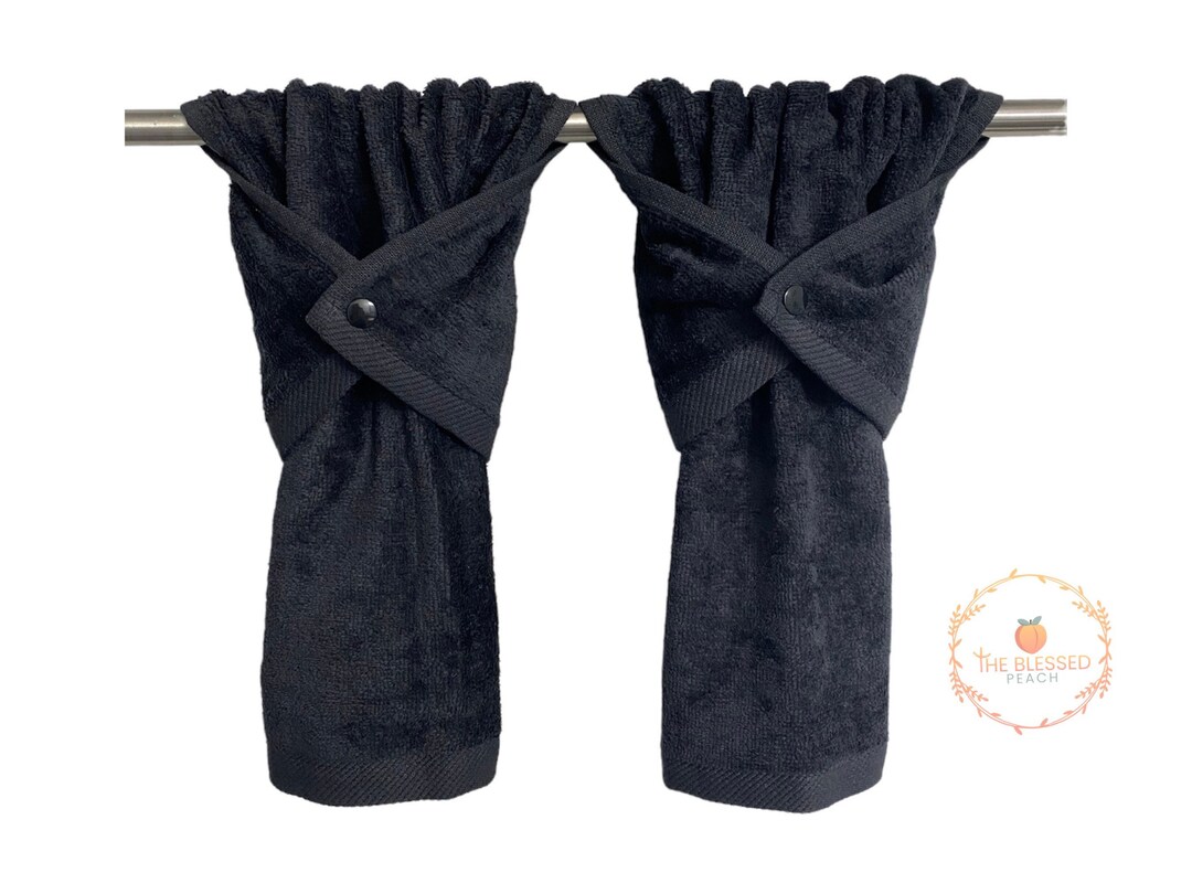 Black Fingertip Towel, Stay Put Towel, Small Tip Towel, Small Black