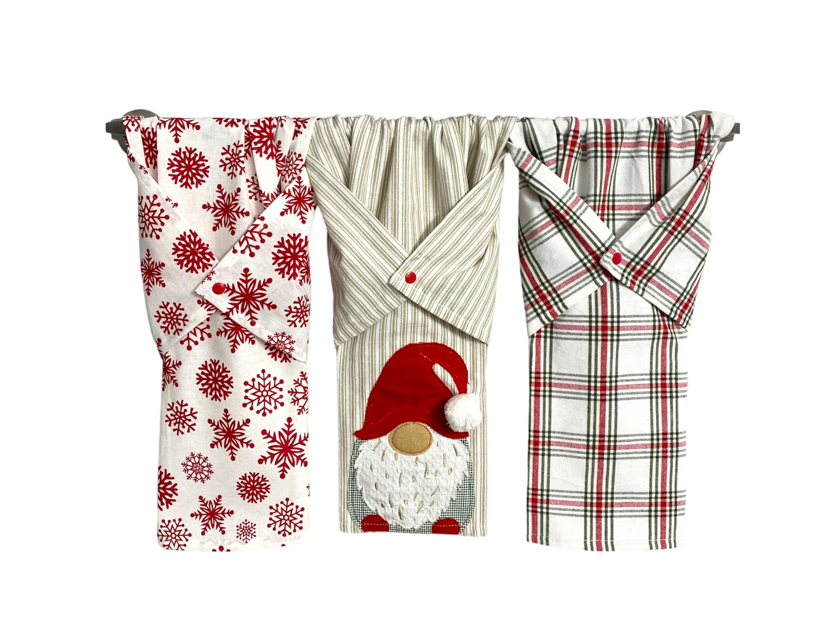 Tartan Plaid Applique Deer Head Farmhouse Kitchen Dish Tea Towel Set of 2  Christmas - Nancy's Daily Dish