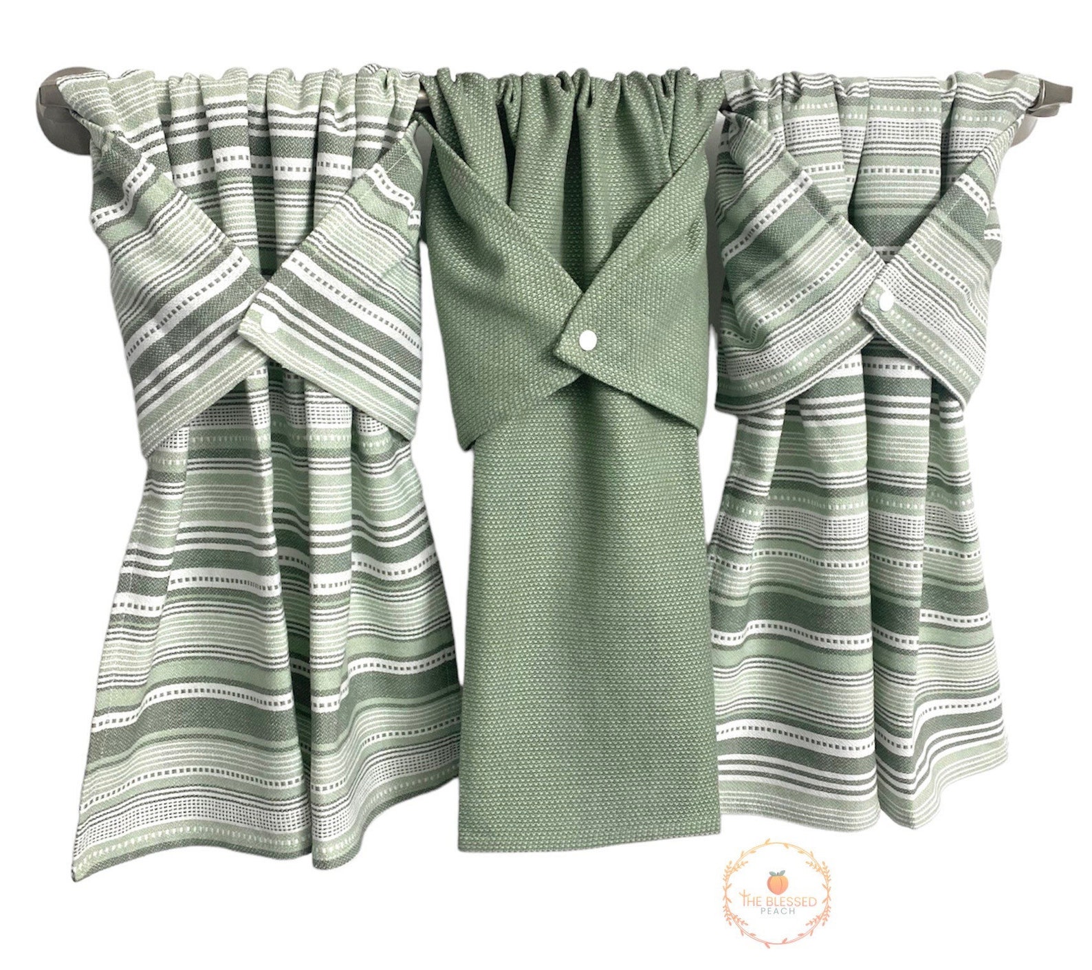 Sage Green Kitchen Tea Towels Stay Put Towel Dish Drying Etsy