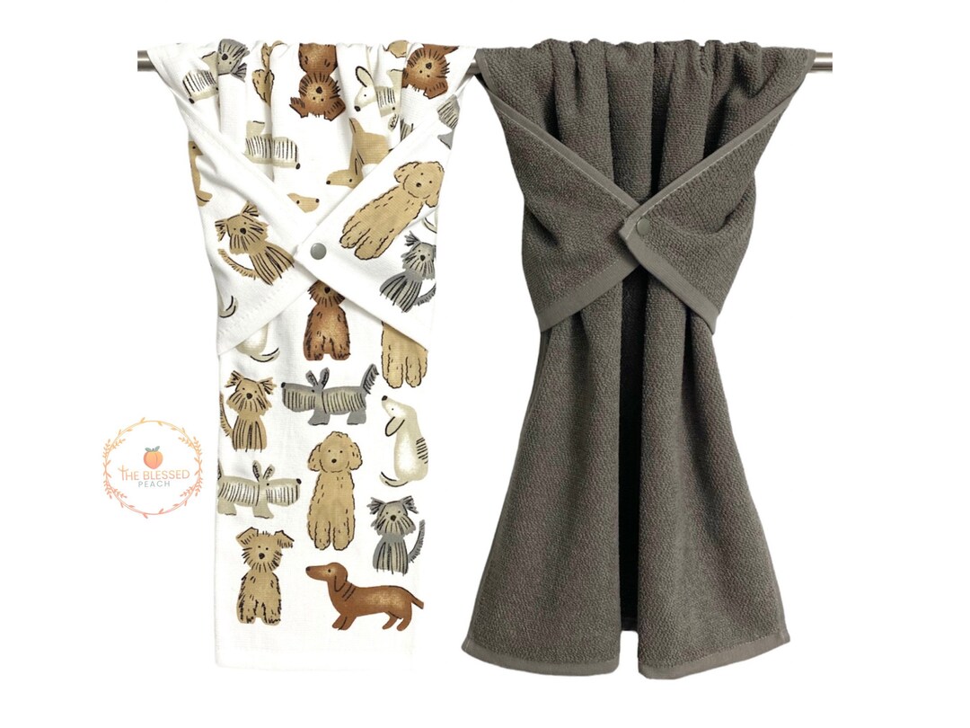 Kitchen Towel for Dog Lovers, Gift for Dog Lovers, Stay Put Towel, Gift for Dog Mom, Dish Drying