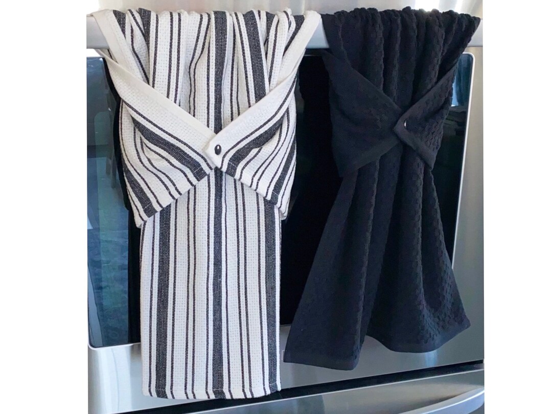 Black and White Kitchen Towel, Cotton Dish Towel, Farmhouse Kitchen