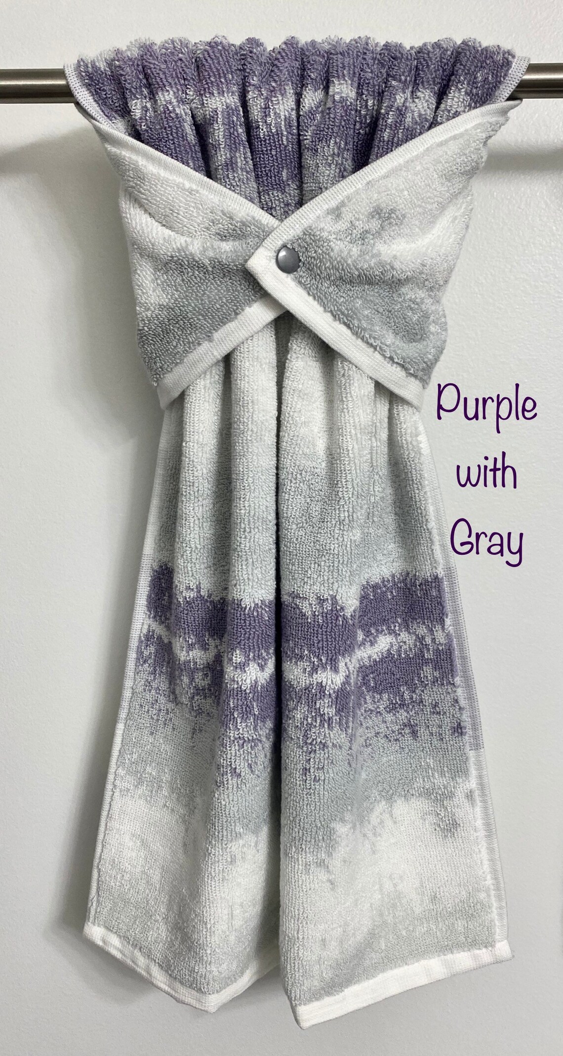 Hanging hand towels purple gray home decor hand towel Etsy