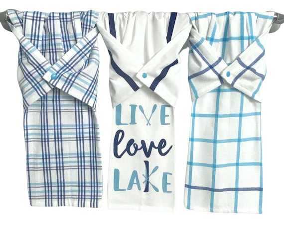 Lake House Kitchen Towels, Hanging Hand Towel, Stay Put Towel, Dish Drying  Towel, Lake House Decor, Towel for Oven/stove Handle, Blue Towel -   Canada
