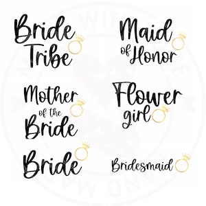Bride Tribe Bundle SVG PNG Matrimonio Addio al nubilato Sposa per essere
