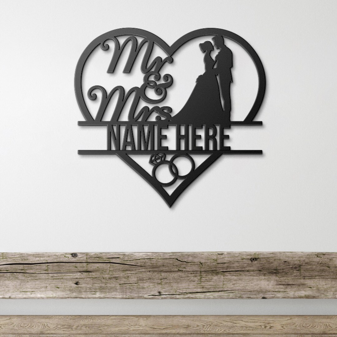 Personalized Family Name Metal Sign - Custom Die Cut Wall Decor ...