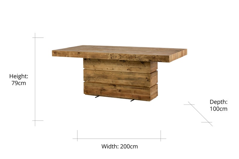 Melrose Fixed Top Reclaimed Wood Dining Table image 7