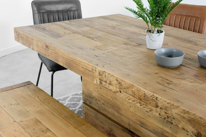 Melrose Fixed Top Reclaimed Wood Dining Table image 6