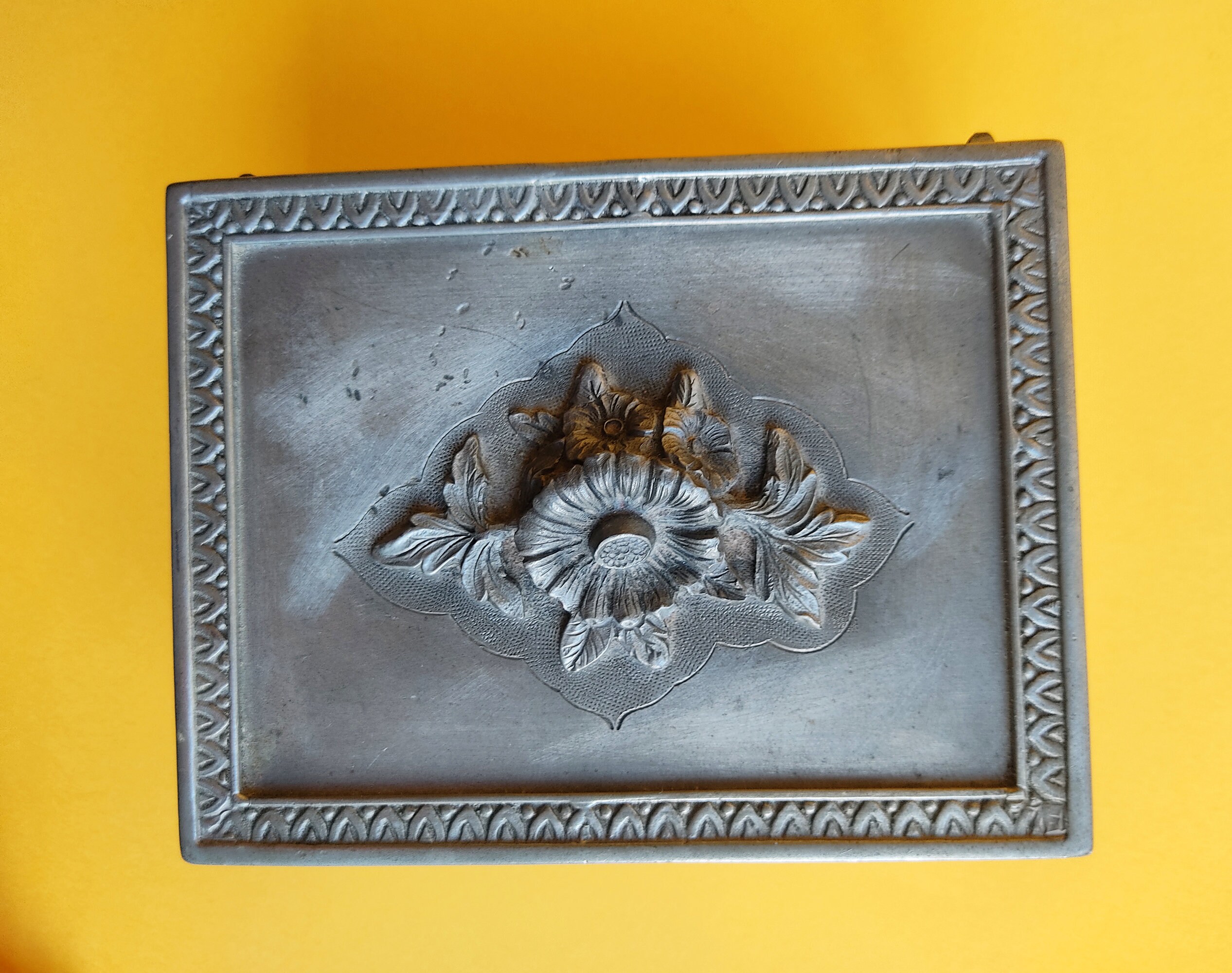 Vintage Pewter Jewelry Box 95 Pewter Storage Box Etsy