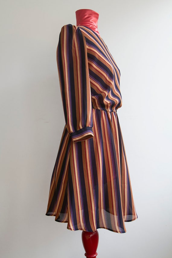 Vintage 80's striped dress - image 3