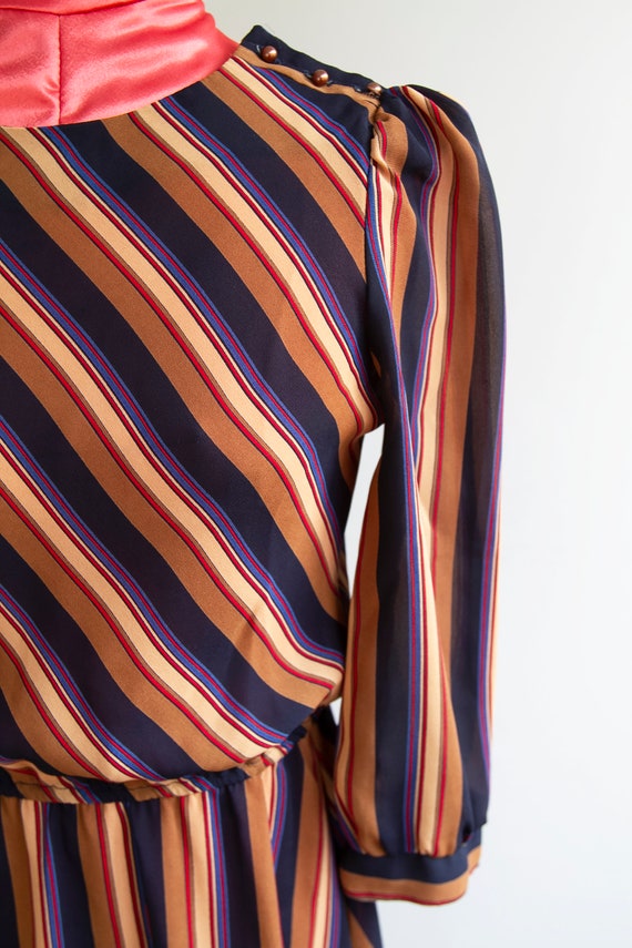 Vintage 80's striped dress - image 7