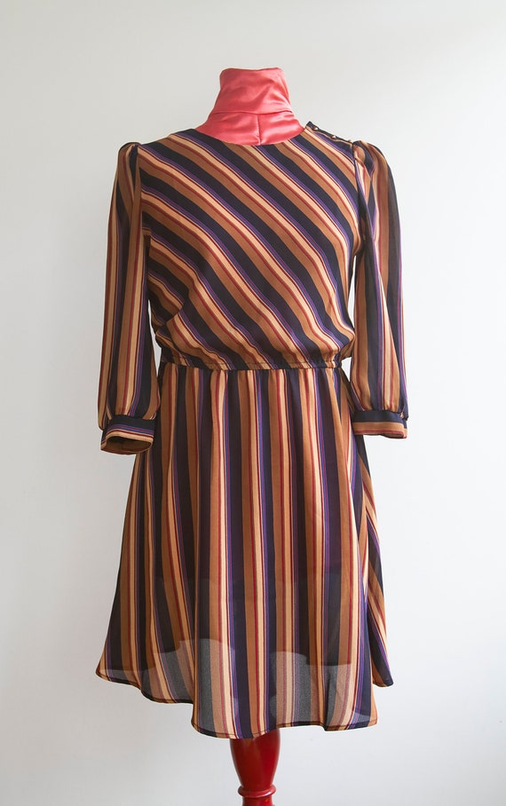 Vintage 80's striped dress - image 1