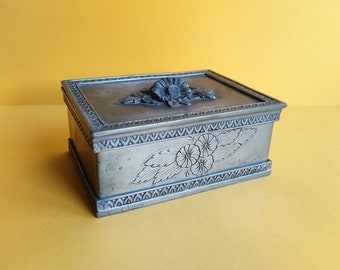 Vintage pewter jewelry box | 95% pewter storage box