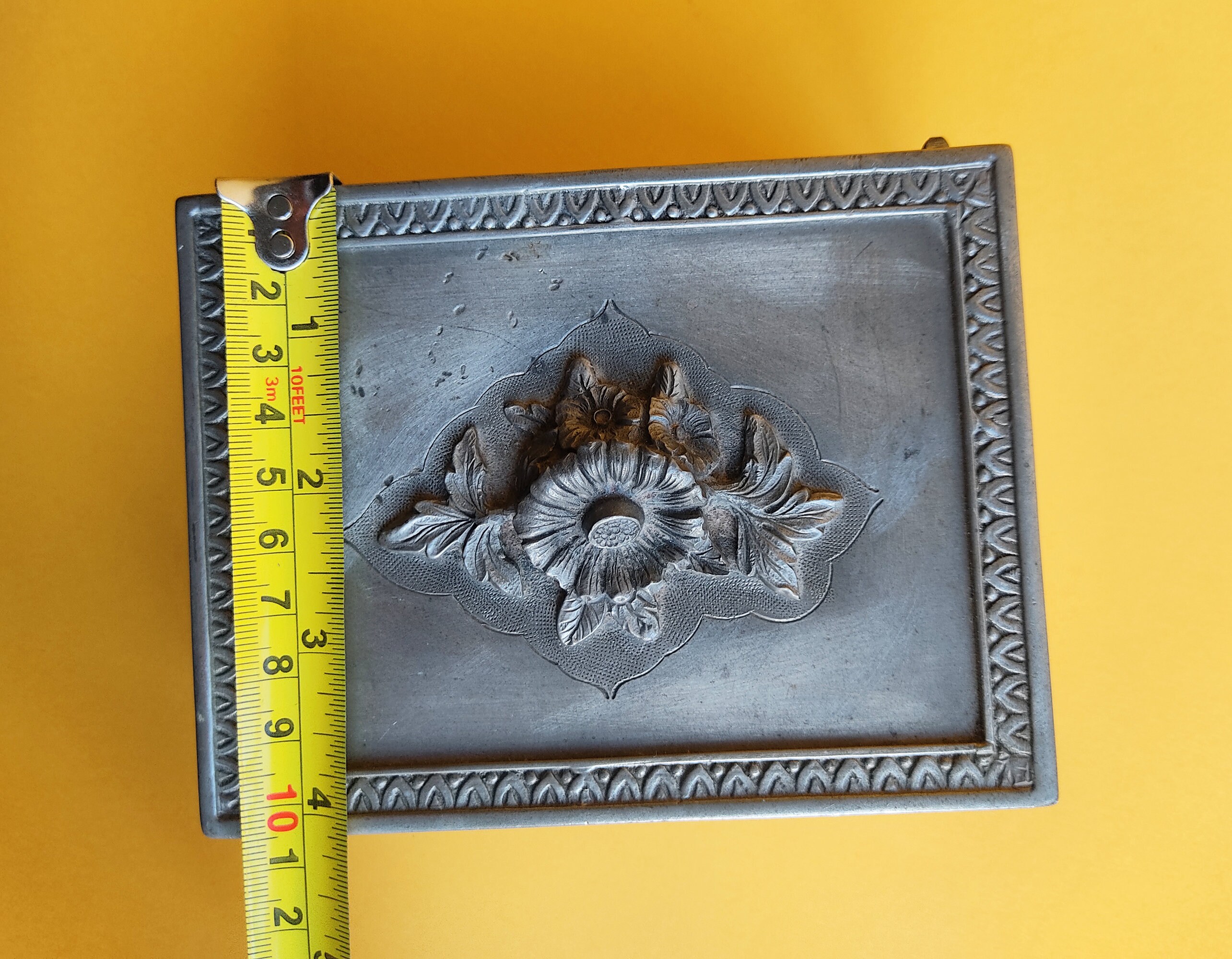 Vintage Pewter Jewelry Box 95 Pewter Storage Box Etsy