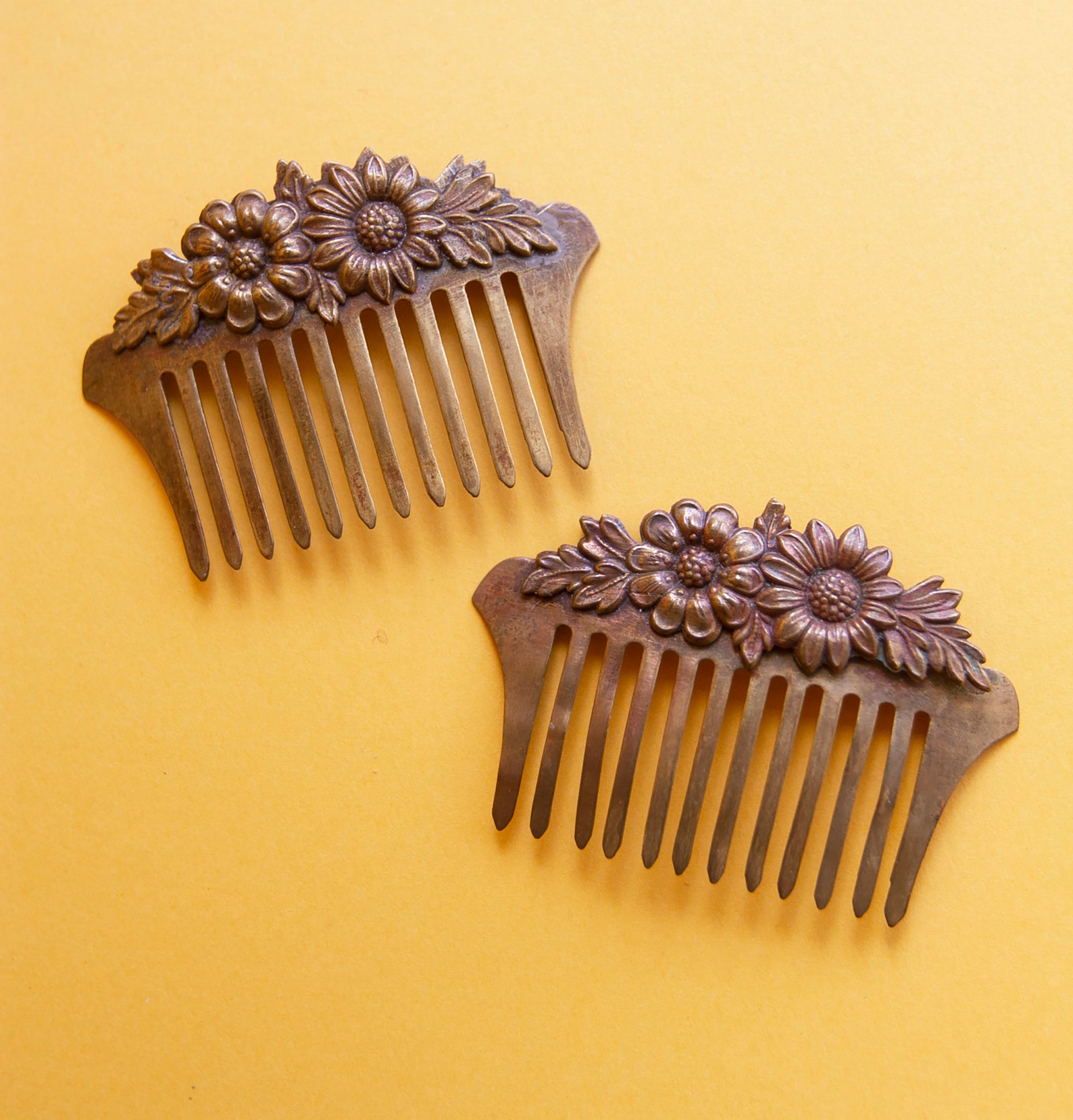 Vintage Ornate Metal Hair Pins Etsy