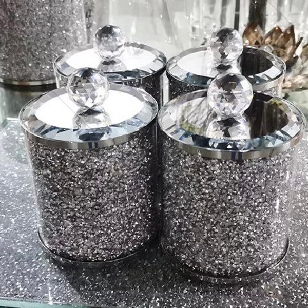 One (1) Diamond Crystal Glass Canister