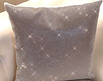 Clear Crystal Rhinestone Pillow Cover