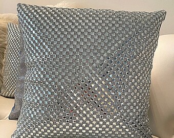Square Crystal Rhinestone Pillow Cover