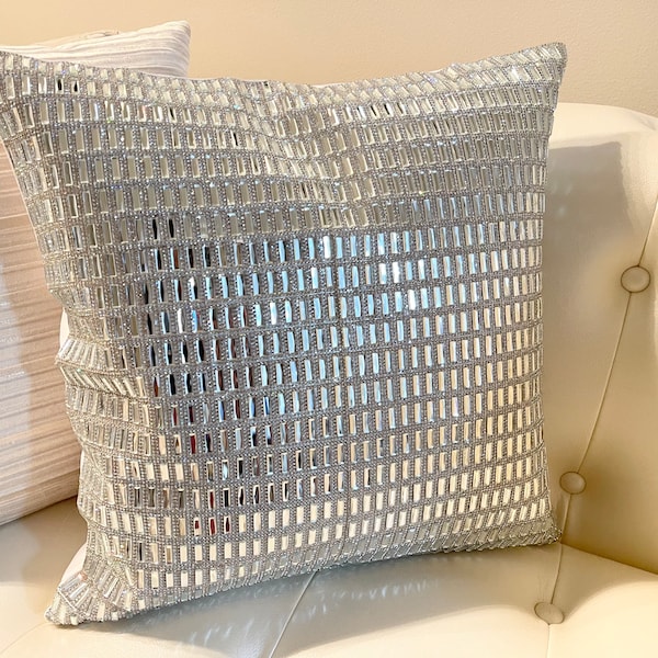 Crystal Rhinestone Pillow Cover