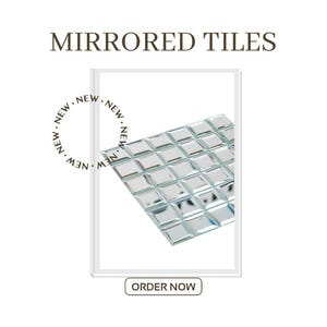 Premium Scratch-Resistant Mirror Tiles – Set of 100 | 1.25” Mini Mirrors for DIY Crafts, Home Decor, & Mosaic Art