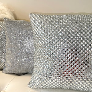 16x16” Glam Rhinestone Pillow Cover